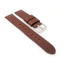 Easy-Klick Biker Kalbsleder Uhrenarmband dunkelbraun 24 mm, extralange Ausführung