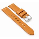 Easy-Klick Biker Kalbsleder Uhrenarmband hellbraun 22 mm, extralange Ausführung