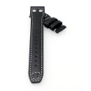 Kalbsleder Uhrenarmband mit Nieten Modell IW-36 schwarz...