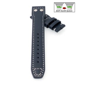 Easy-Klick Kalbsleder Uhrenarmband mit Nieten Modell IW-36 blau 21 mm, kompatibel IWC