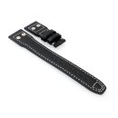 Easy-Klick Kalbsleder Uhrenarmband mit Nieten Modell IW-36 schwarz 22 mm, kompatibel IWC