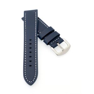 Französisches Kalbsleder Uhrenarmband Modell Olsen blau-WN 18 mm