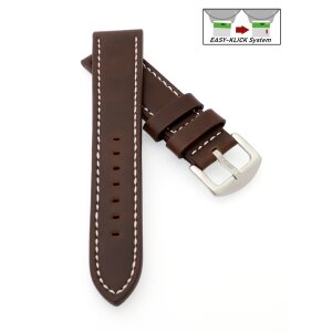 Französisches Easy-Klick Kalbsleder Uhrenarmband Modell Olsen mocca-WN 24 mm
