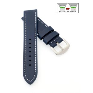 Französisches Easy-Klick Kalbsleder Uhrenarmband Modell Olsen blau-WN 18 mm