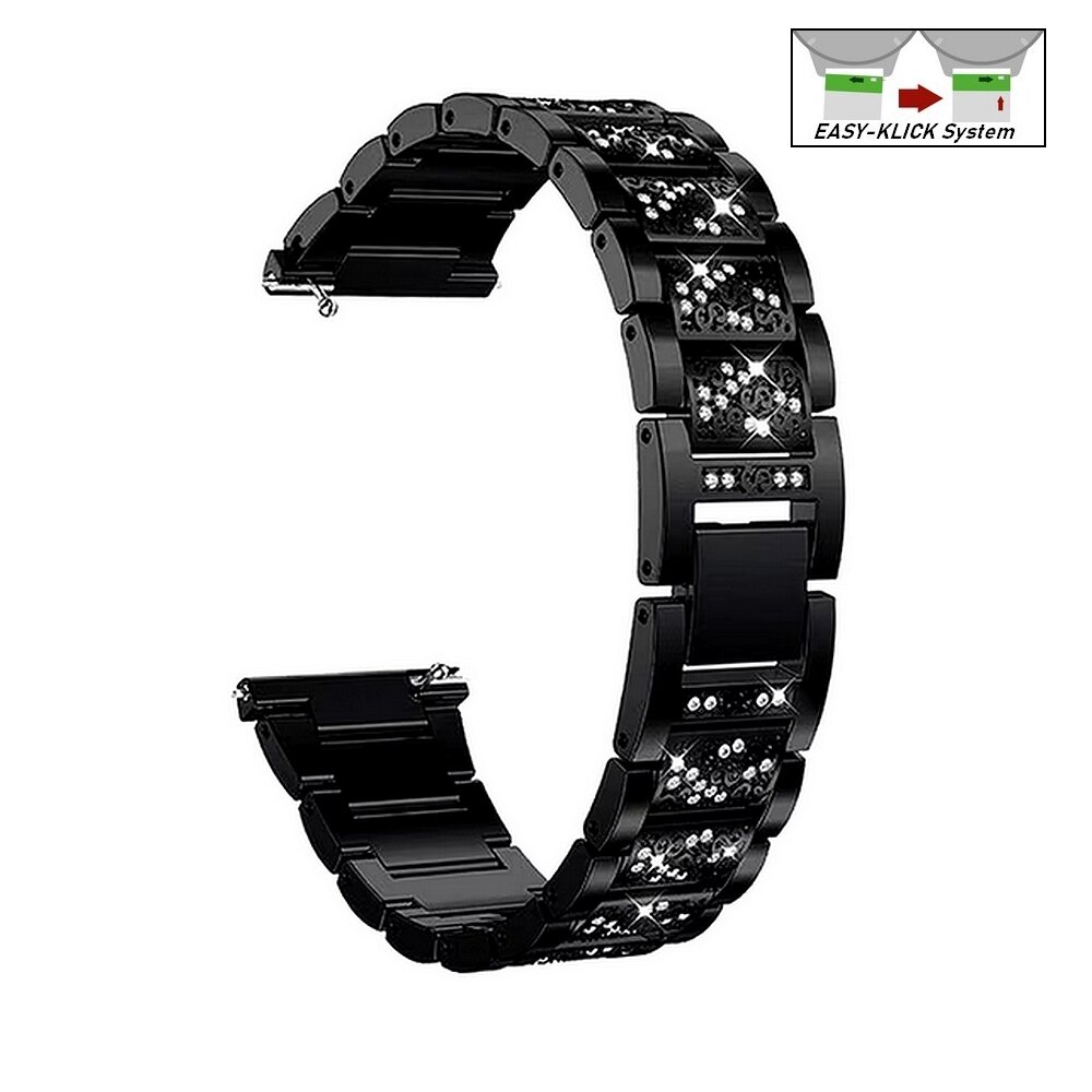 Metall Uhrenarmband 20mm Uhren Armband Schwarz MARBURGER