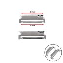 2 Universal Easy-Klick Adapter Edelstahl silber gebürstet Modell EKA-S-20-20 mm