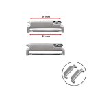 2 Universal Easy-Klick Adapter Edelstahl silber gebürstet Modell EKA-S-20-22 mm
