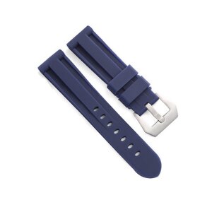 Premium FKM Uhrenarmband mit Tubes Modell Raffina blau 22 mm, komp. Panerai