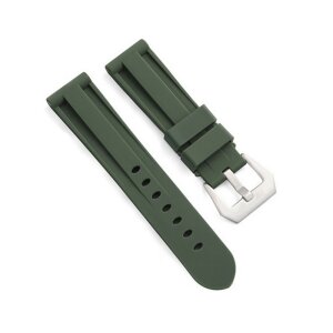 Premium FKM Uhrenarmband mit Tubes Modell Raffina oliv-grün 22 mm, komp. Panerai