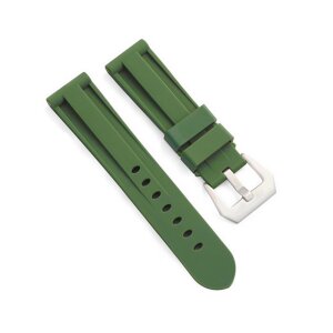 Premium FKM Uhrenarmband mit Tubes Modell Raffina grün 24 mm, komp. Panerai