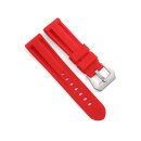 Premium FKM Uhrenarmband mit Tubes Modell Raffina rot 24...