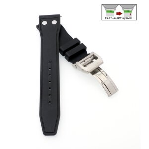 Kautschuk Uhrenarmband 22mm Uhren Armband Schwarz Premium