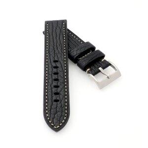 Echt Haifisch Uhrenarmband Modell Bermuda schwarz 20 mm