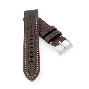 Echt Haifisch Uhrenarmband Modell Bermuda mocca 22 mm