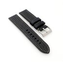 Echt Haifisch Uhrenarmband Modell Bermuda schwarz 24 mm