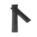 Rallye-Kalbsleder Uhrenarmband Modell Shift-OS schwarz-GN...