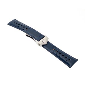 Rallye-Kalbsleder Uhrenarmband Modell Shift-FS-S blau-TiT 22/18 mm, kompatibel TAG Heuer