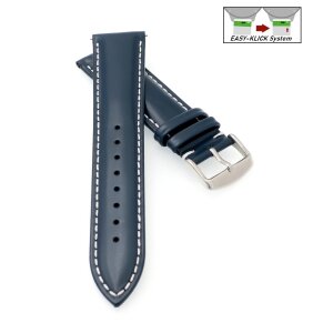 Easy-Klick Hybrid Latex-Leder Uhrenarmband Modell Jelatex blau-WN 18 mm