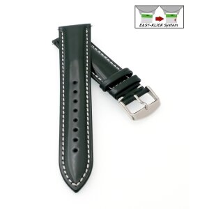 Easy-Klick Hybrid Latex-Leder Uhrenarmband Modell Jelatex grün-WN 19 mm