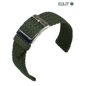 Eulit Perlon Uhrenarmband Modell Palma-Pacific-SP XS-Kurzlänge oliv-grün 23 mm