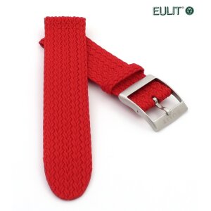 Eulit Perlon Uhrenarmband Modell Palma-Pacific-SG XS-Kurzlänge rot 22 mm