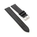 Hybrid Jeans-Design Nylon-Leder Uhrenarmband Modell Relax grau-schwarz 18 mm