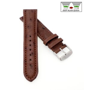 Echt Strauß Easy-Klick Uhrenarmband Modell Liberty mocca 22 mm