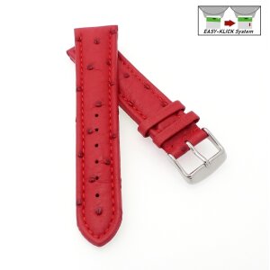 Echt Strauß Easy-Klick Uhrenarmband Modell Liberty rot 22 mm