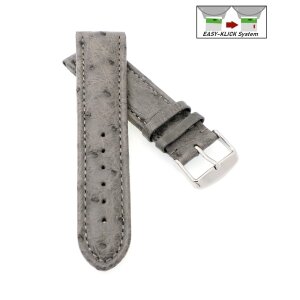 Echt Strauß Easy-Klick Uhrenarmband Modell Liberty grau 22 mm