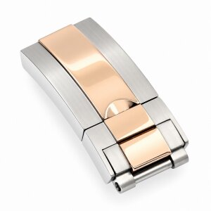 High-End Faltschließe Edelstahl silber-rosegold Modell Just 16/9 mm, komp. Rolex