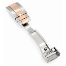 High-End Faltschließe Edelstahl silber-rosegold Modell Just 16/9 mm, komp. Rolex