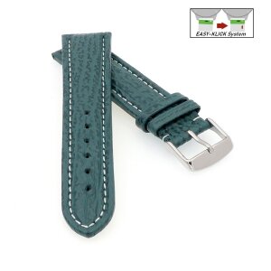 Echt Haifisch Easy-Klick Uhrenarmband Modell Poseidon-NL grün 24 mm, Normallänge