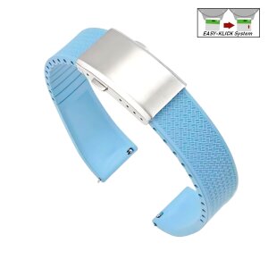 Easy-Klick Premium FKM-Kautschuk Uhrenarmband Modell Texturo-S hell-b