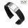 Easy-Klick Premium FKM-Kautschuk Uhrenarmband Modell Texturo-S schwarz 22 mm