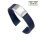 Easy-Klick Premium FKM-Kautschuk Uhrenarmband Modell Texturo-S dunkel-blau 22 mm