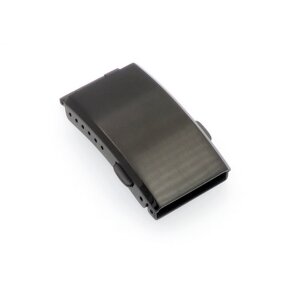 Massive Faltschließe Edelstahl PVD-schwarz matt gebürstet Modell Pitt 20 mm
