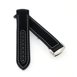 Premium Hybrid Uhrenarmband Modell Innsbruck-FSS schwarz-WN 21 mm, komp. Omega