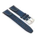 Vintage Easy-Klick Kalb-Nappaleder Uhrenarmband Modell Risa blau 18 mm