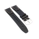 Vintage Easy-Klick Kalb-Nappaleder Uhrenarmband Modell Risa schwarz 20 mm