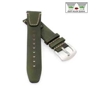 Vintage Easy-Klick Kalb-Nappaleder Uhrenarmband Modell Risa grün 20 mm