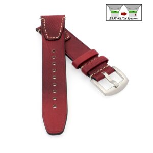 Vintage Easy-Klick Kalb-Nappaleder Uhrenarmband Modell Risa rot 20 mm