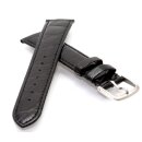 Echt Krokodil Uhrenarmband Modell Tomba schwarz-TiT 20 mm
