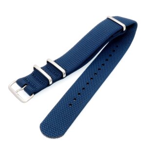 Doppellagig-EXTRADICK Nato Canvas-Nylon Uhrenarmband Modell Airloft-S blau 20 mm