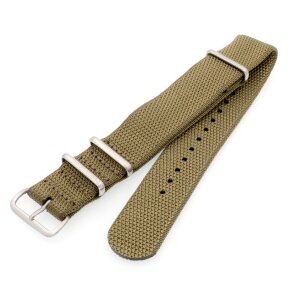 Doppellagig-EXTRADICK Nato Canvas-Nylon Uhrenarmband Modell Airloft-S beige-khaki 22 mm