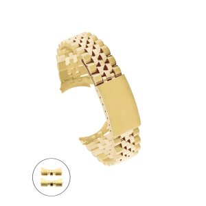 Vintage Jubilee Edelstahl Uhrenarmband Modell RLX-40-G gold 19 mm, komp. Rolex