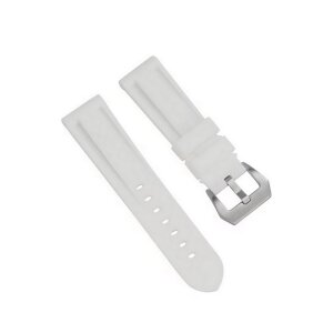 Premium FKM Uhrenarmband mit Tubes Modell Raffina weiß 22 mm, komp. Panerai
