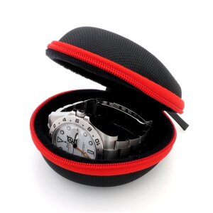 Hartschalen Traveler Uhren-Reiseetui Modell Tempro-One schwarz-rot für 1 Uhr