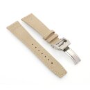 Canvas-Nylon Leder Uhrenarmband Modell Ingelheim-FSS beige 22 mm, kompatibel IWC