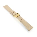 Canvas-Nylon Leder Uhrenarmband Modell Ingelheim-FSG beige 21 mm, kompatibel IWC
