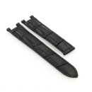 Echt Alligator Uhrenarmband für Cartier Pasha Modell CP86 schwarz 18/16 mm für Faltschließe